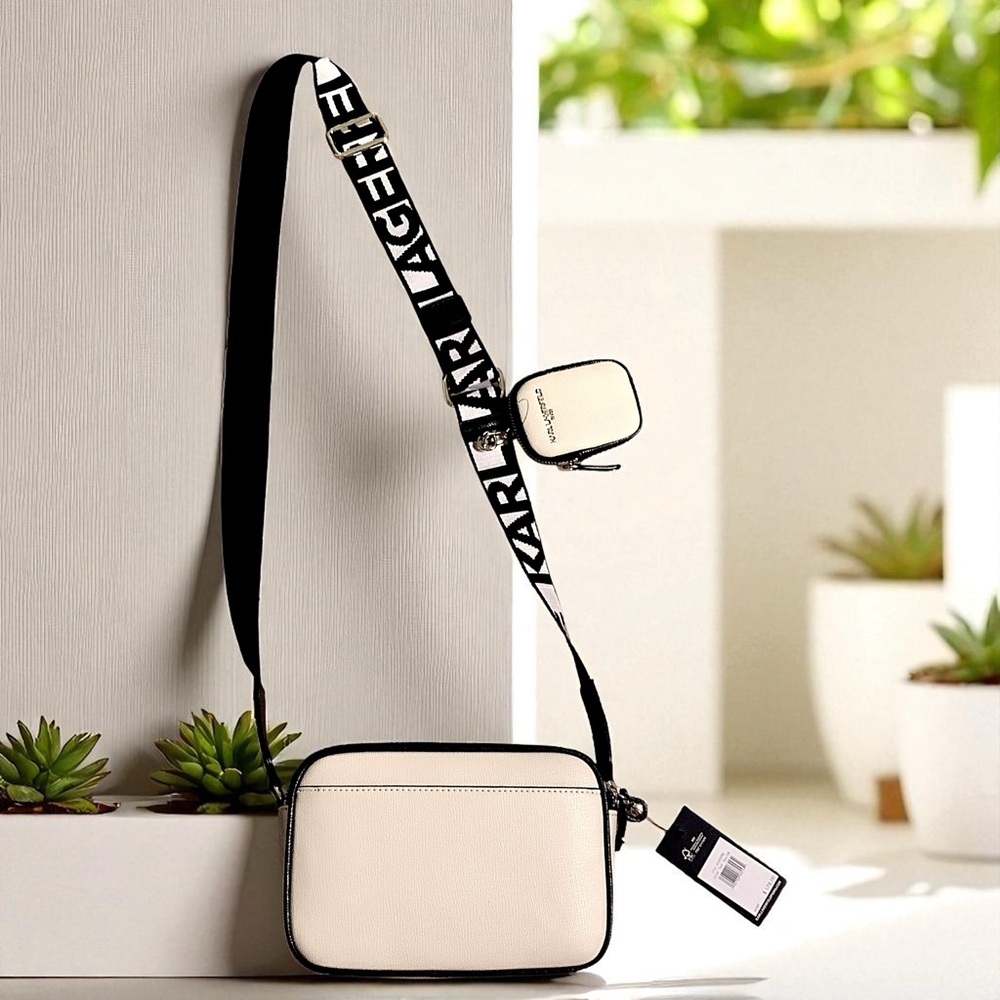 NEW Karl Lagerfeld Paris Maybelle Black & Fawn  Camera Crossbody Purse Set - Picture 16 of 16